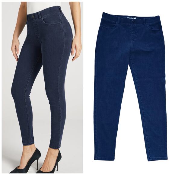 XL Long BetaBrand Skinny Jeans Yoga Denim Dark Indigo Stretch 4 Pocket - Picture 1 of 10